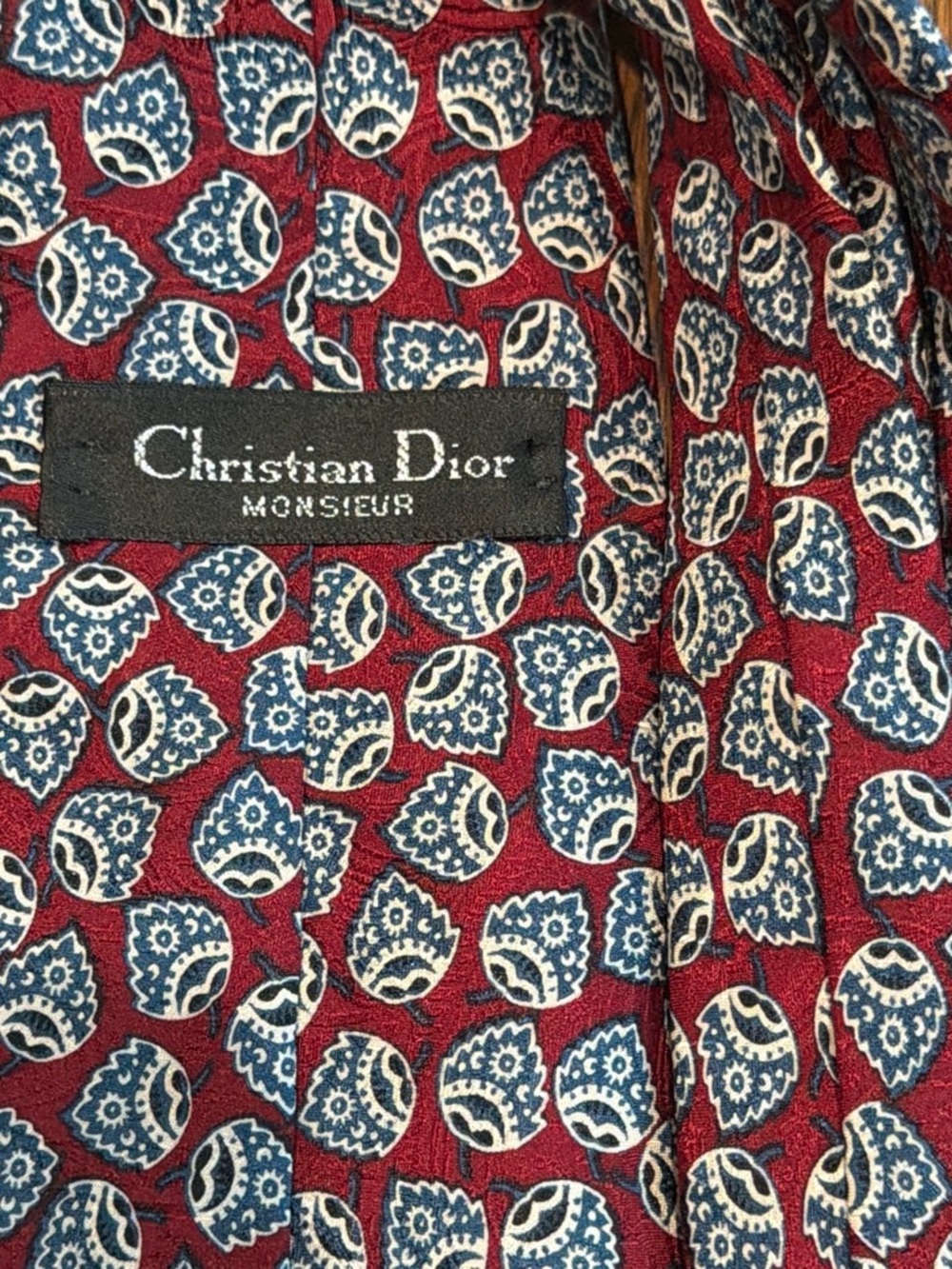 Vintage Christian Dior Monsieur Silk Tie 🍷 - Picture 4 of 6